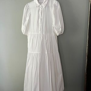 White tiered MIDI dress